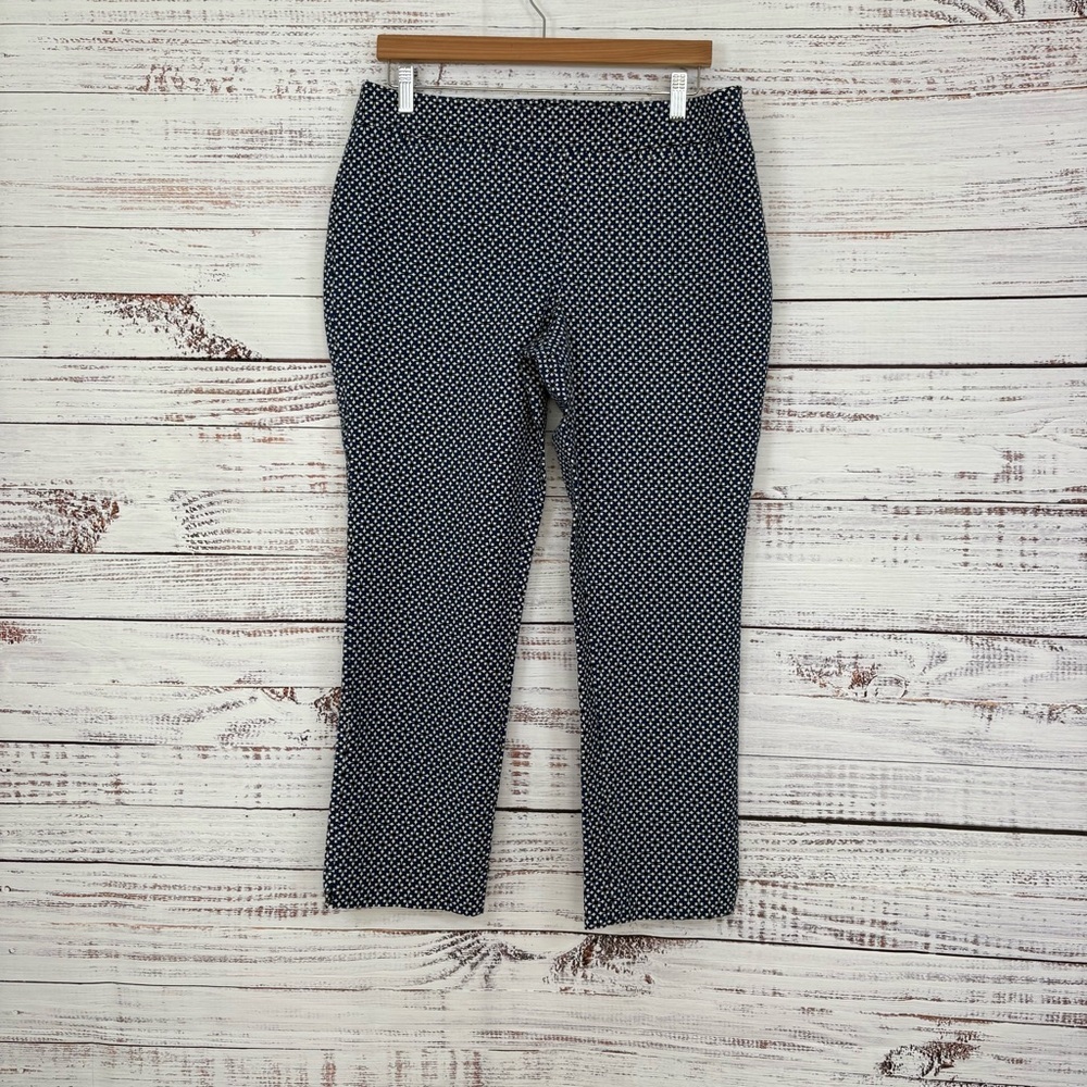 Talbots Blue Geometric Print Ankle Pants